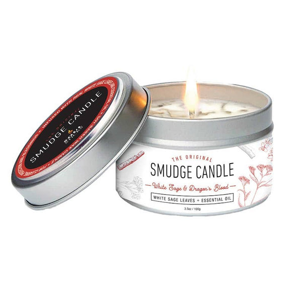 white sage and dragons blood smudge candle