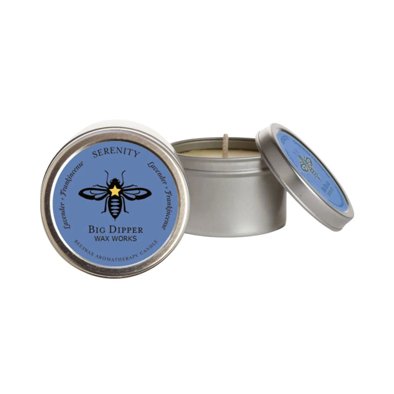 Serenity pure beeswax aromatherapy travel candle tin